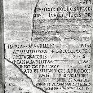 Latin inscription that reports the acts of a college; the work is preserved in the Vatican Museums, Vatican City