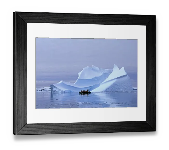 Framed Print : Tourists on Zodiac cruise around icebergs on the Antarctic Peninsula, Antarctica, January Framed Print : Tourists on Zodiac cruise around icebergs on the Antarctic Peninsula, Antarctica, January