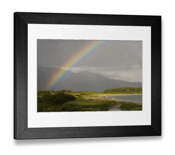 Framed Print : Rainbow over Hallo Bay Katmai Alaska July Framed Print : Rainbow over Hallo Bay Katmai Alaska July