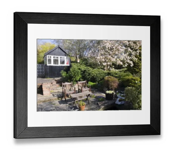 Framed Print : Suburban garden in spring Kent Framed Print : Suburban garden in spring Kent