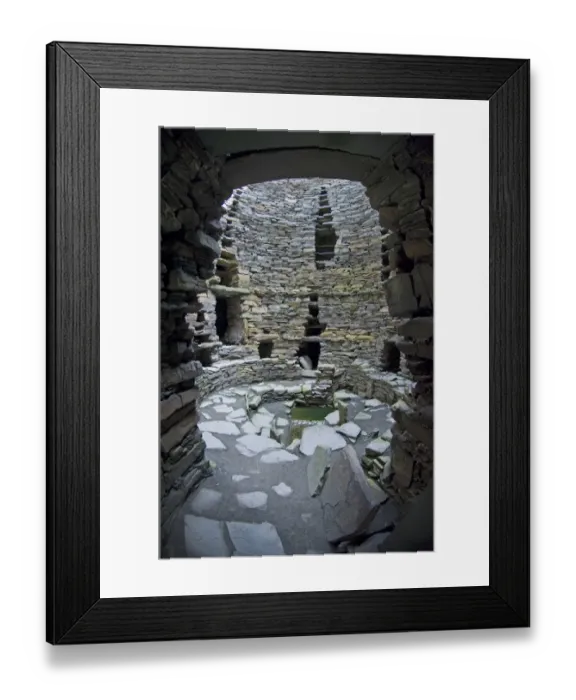 Framed Print : Looking into the interior of Mousa Broch from doorway Mousa Shetland Framed Print : Looking into the interior of Mousa Broch from doorway Mousa Shetland