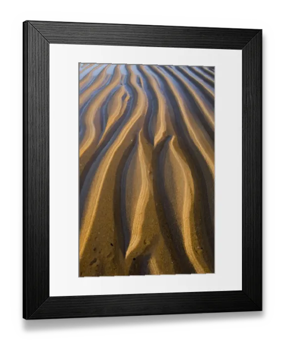 Framed Print : Wave created patterns in sand Northumberland summer Framed Print : Wave created patterns in sand Northumberland summer