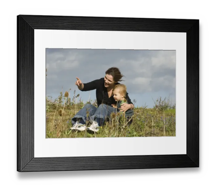 Framed Print : Mother and toddler looking at birds on a windy day at Snettisham RSPB Reserve North Framed Print : Mother and toddler looking at birds on a windy day at Snettisham RSPB Reserve North