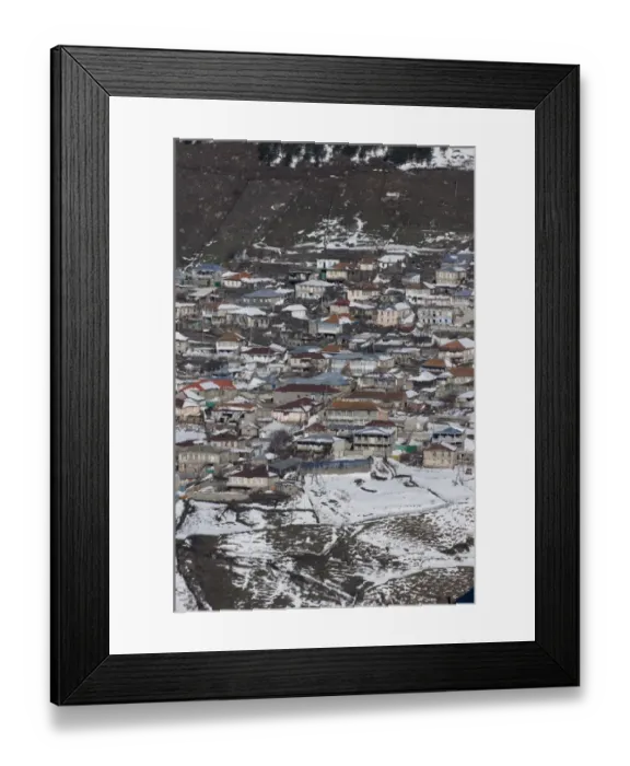 Framed Print : Village of Kazbegi within the Great Caucasus Mountains Georgia April Framed Print : Village of Kazbegi within the Great Caucasus Mountains Georgia April