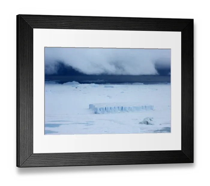 Framed Print : Icebergs stuck in fast ice of the frozen Weddell Sea near Snow Hill Island Antarctica