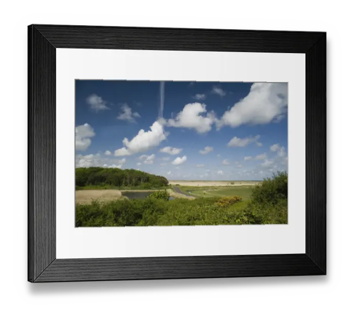 Framed Print : View from Walsey Hills watchpoint towards Cley NWT Reserve Norfolk May