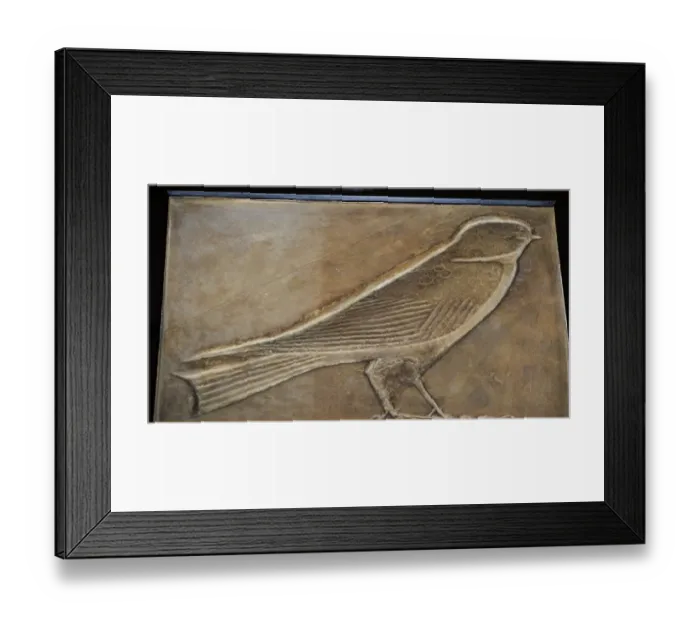 Framed Print : Plaster cast of an Ancient Egyptian heiroglyph Swallow Framed Print : Plaster cast of an Ancient Egyptian heiroglyph Swallow