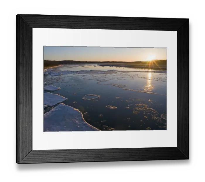 Framed Print : frozen river on Shiretoko Peninsula Hokkaido Japan winter Framed Print : frozen river on Shiretoko Peninsula Hokkaido Japan winter