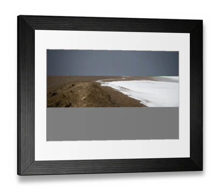 Framed Print : looking out across a rough North Sea off Salthouse Norfolk November