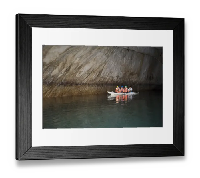 Framed Print : Tourists inside the cave at Puerto Princesa Subterranean River National Park on Palawan