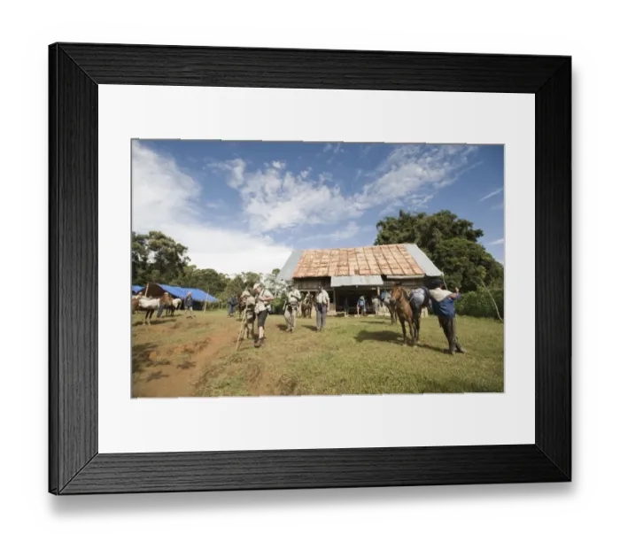 Framed Print : Birding group leaving lodge at Mt Kitanglad Mindanao Philippines Framed Print : Birding group leaving lodge at Mt Kitanglad Mindanao Philippines