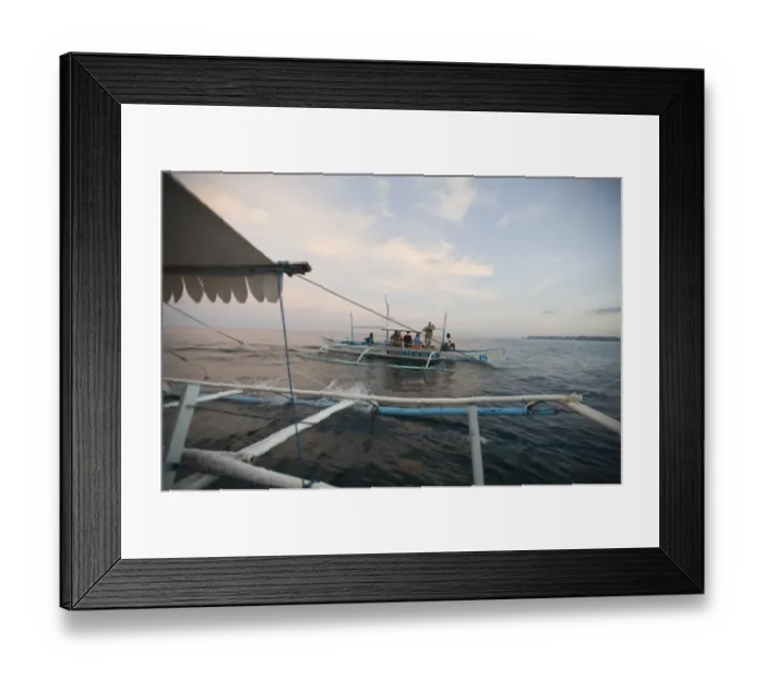 Framed Print : Outriggers off Sabang on route to the Puerto Princesa Subterranean River National Framed Print : Outriggers off Sabang on route to the Puerto Princesa Subterranean River National