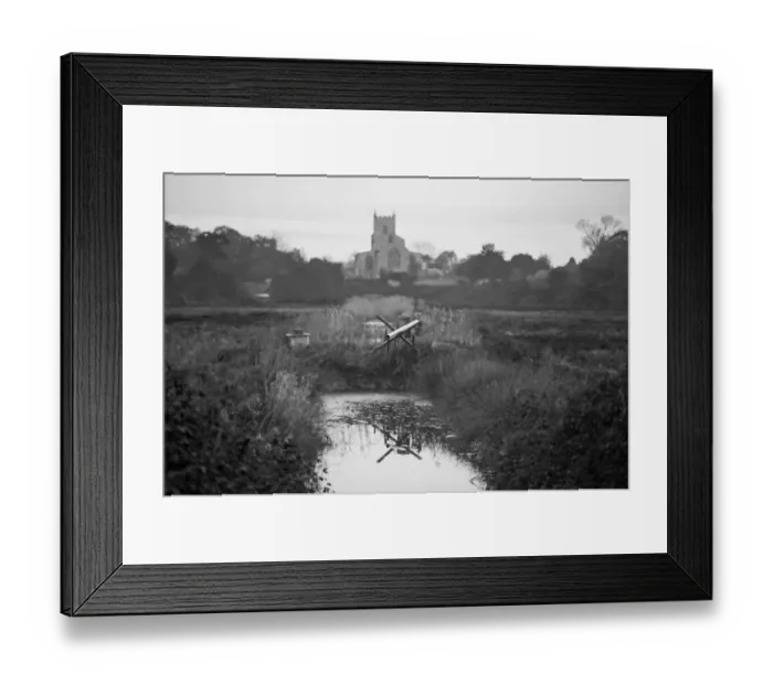 Framed Print : Wiveton marshes and Church North Norfolk April Framed Print : Wiveton marshes and Church North Norfolk April