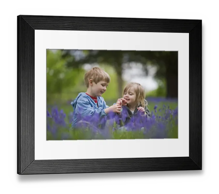 Framed Print : Children playing among Bluebells Norfolk May Framed Print : Children playing among Bluebells Norfolk May