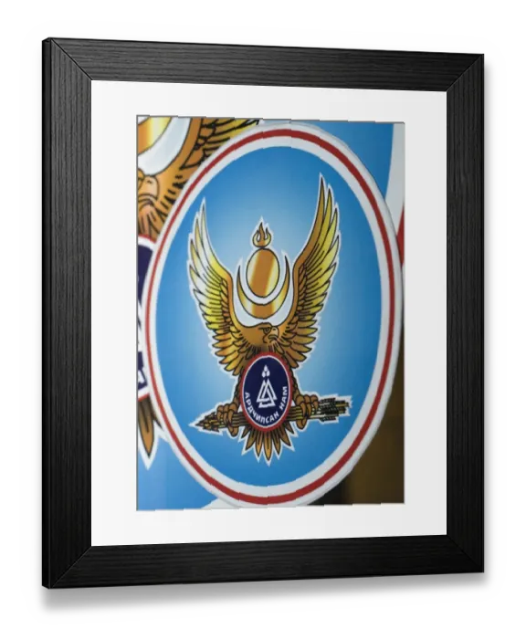 Framed Print : Eagle used as symbol of Mongolian Democratic party Framed Print : Eagle used as symbol of Mongolian Democratic party