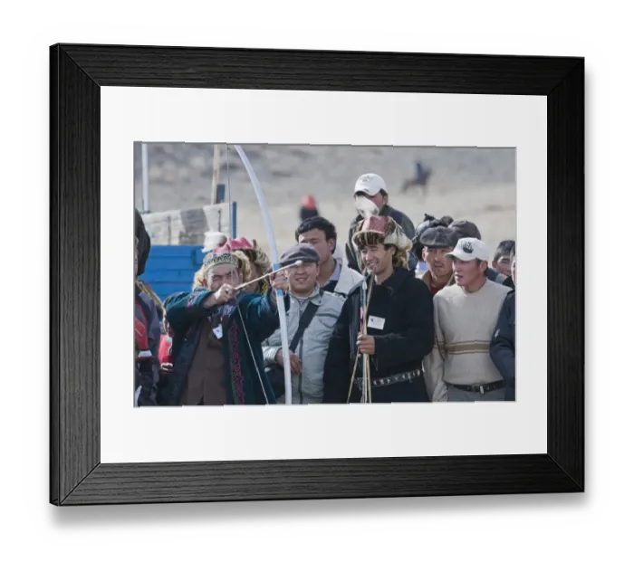 Framed Print : Kazakhs enjoying an archery competition at Eagle Hunters Festival Bayan-Ulgii in Framed Print : Kazakhs enjoying an archery competition at Eagle Hunters Festival Bayan-Ulgii in