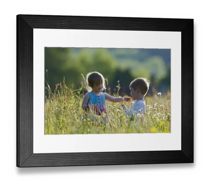 Framed Print : Children playing in hay meadow Norfolk UK may Framed Print : Children playing in hay meadow Norfolk UK may