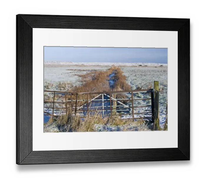Framed Print : Dyke across Kelling Quags Kelling Norfolk winter Framed Print : Dyke across Kelling Quags Kelling Norfolk winter