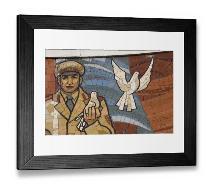 Framed Print : Mural above Ulan Bator Mongolia depicting the Russian Yuri Gagarin first astronaut in space Framed Print : Mural above Ulan Bator Mongolia depicting the Russian Yuri Gagarin first astronaut in space