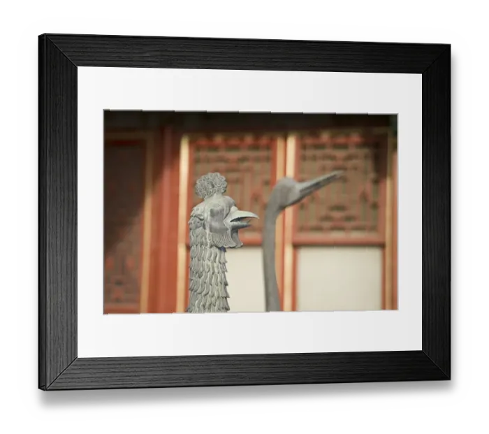 Framed Print : Bronze Phoenix and Crane in courtyard within Imperial Palace (Forbidden City) Beijing