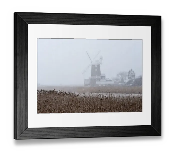 Framed Print : Cley Mill in blizzard Cley Norfolk wnter Framed Print : Cley Mill in blizzard Cley Norfolk wnter