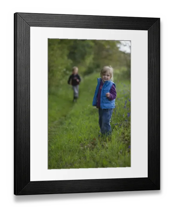 Framed Print : Kids playing along footpath in Norfolk countryside May Framed Print : Kids playing along footpath in Norfolk countryside May
