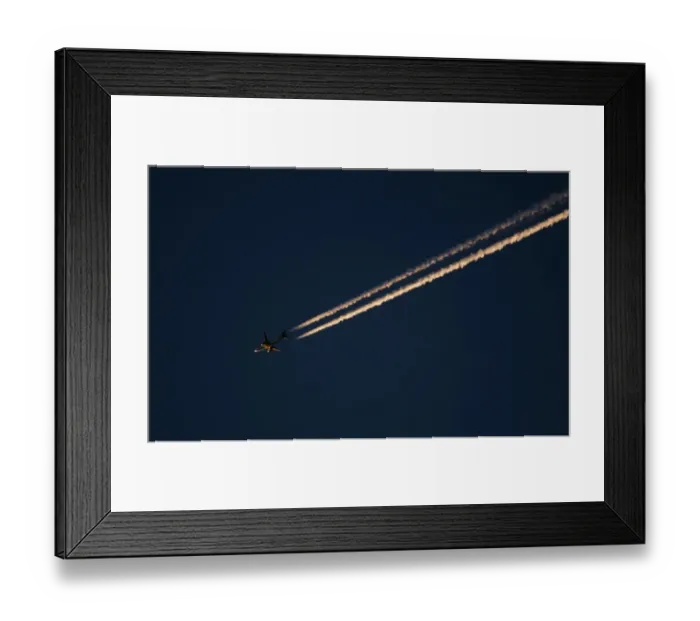 Framed Print : Jet airliner over Norfolk at dusk Framed Print : Jet airliner over Norfolk at dusk