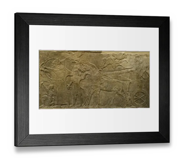 Framed Print : A scultured relief from the walls of the North West Palace in Nimrud the Assyrian Framed Print : A scultured relief from the walls of the North West Palace in Nimrud the Assyrian