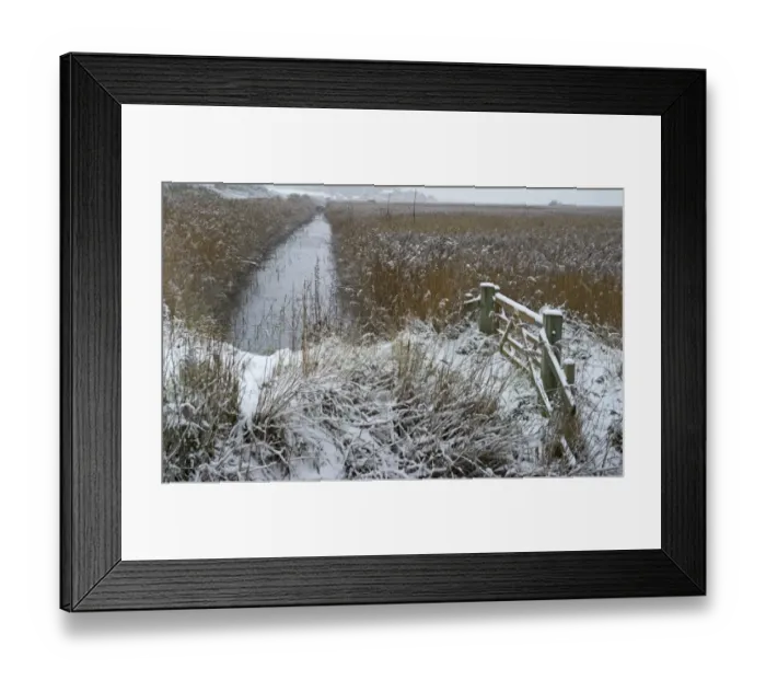 Framed Print : Freezing conditions on Cley NWT Reserve Cley Norfolk December