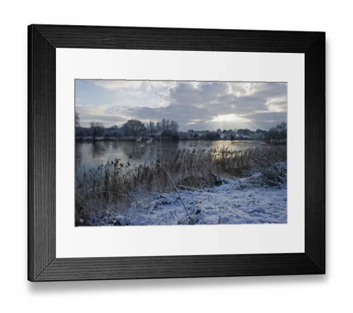 Framed Print : Frozen River Yare at Ferry Lane Wood near Postwick Norfolk December Framed Print : Frozen River Yare at Ferry Lane Wood near Postwick Norfolk December