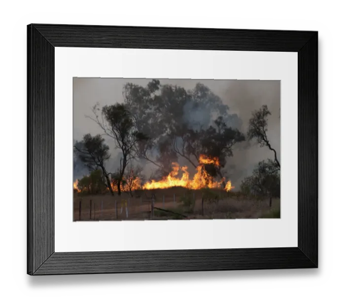 Framed Print : Bush fire near Charter Towers in Queensland Northern Australia October Framed Print : Bush fire near Charter Towers in Queensland Northern Australia October