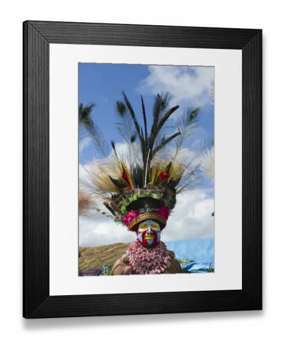 Framed Print : Egawag Cultural group from Tambul District in Western Highlands getting ready for Framed Print : Egawag Cultural group from Tambul District in Western Highlands getting ready for