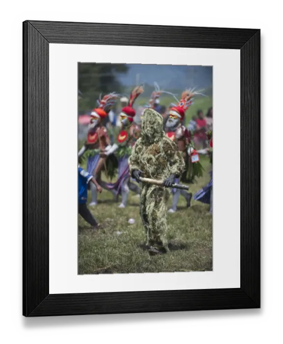 Framed Print : Grassman from Western Highlands at Sing-sing Mt Hagen Show Western Highlands Papua Framed Print : Grassman from Western Highlands at Sing-sing Mt Hagen Show Western Highlands Papua