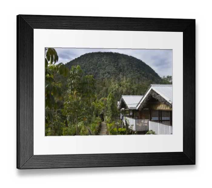 Framed Print : Magic Mountain Lodge at Paiya near Mt Hagen in Western Highlands Papua New Guinea