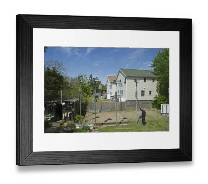 Framed Print : Purple Martin boxes in backyard in Cape May New Jersey USA Framed Print : Purple Martin boxes in backyard in Cape May New Jersey USA
