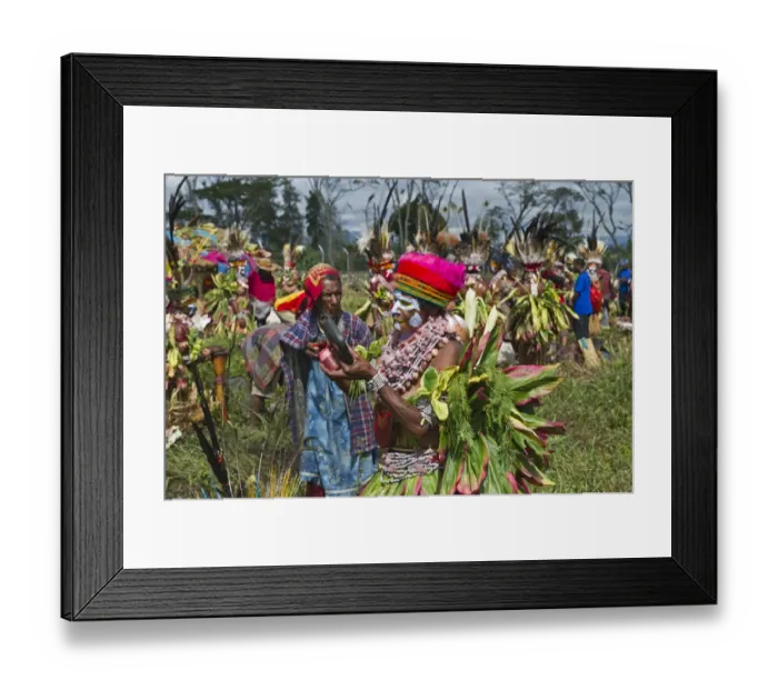 Framed Print : Egawag Cultural group from Tambul District in Western Highlands getting ready for Framed Print : Egawag Cultural group from Tambul District in Western Highlands getting ready for