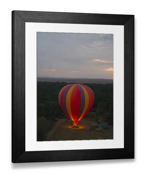Framed Print : Hot air balloon taking off at dawn in Masai Mara Kenya Framed Print : Hot air balloon taking off at dawn in Masai Mara Kenya