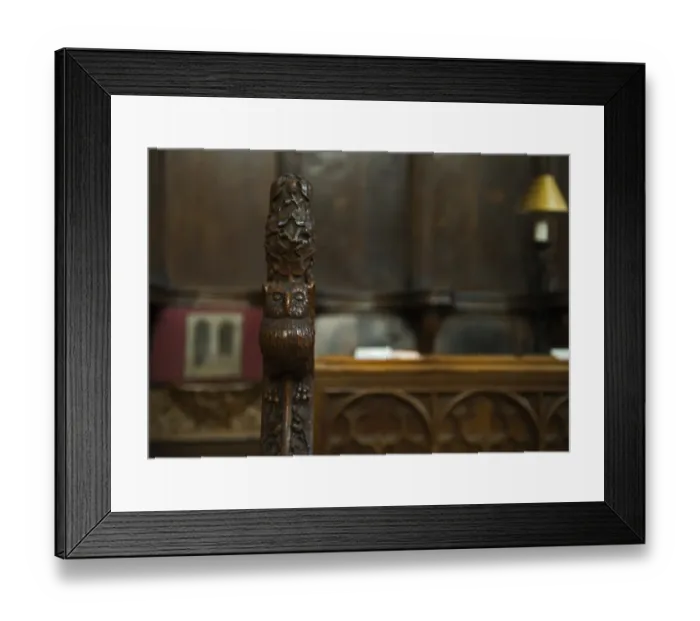 Framed Print : Owl carving on victorian pew end Gloucester Cathedral Framed Print : Owl carving on victorian pew end Gloucester Cathedral