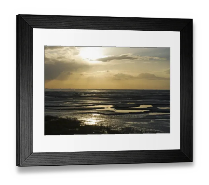 Framed Print : The mudflats of the Wash viewed from Snettisham RSPB Reserve Norfolk winter