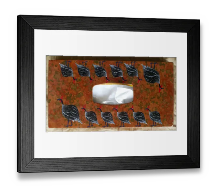 Framed Print : Lacquer tissue box with painted guineafowls Kenya East Africa Framed Print : Lacquer tissue box with painted guineafowls Kenya East Africa