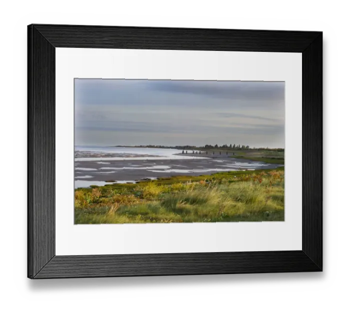 Framed Print : The Wash at Snettisham RSPB Reserve at low tide Norfolk late summer
