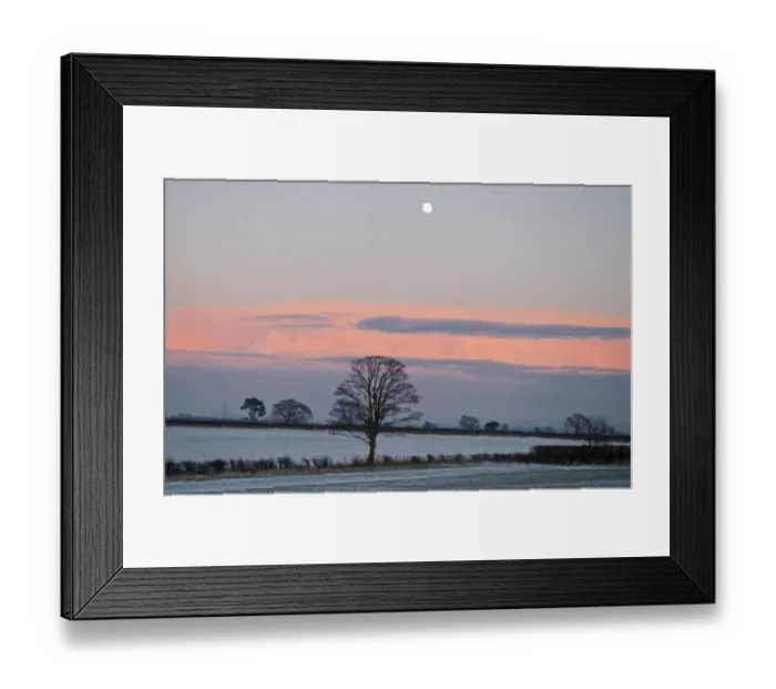 Framed Print : View across arable farmland near Gretna Dumfries Scotland at dusk december Framed Print : View across arable farmland near Gretna Dumfries Scotland at dusk december