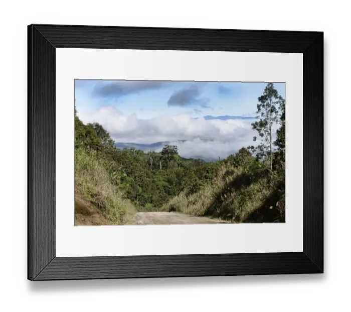 Framed Print : Highlands Highway running through rain forest at Tari Papua New Guinea Framed Print : Highlands Highway running through rain forest at Tari Papua New Guinea