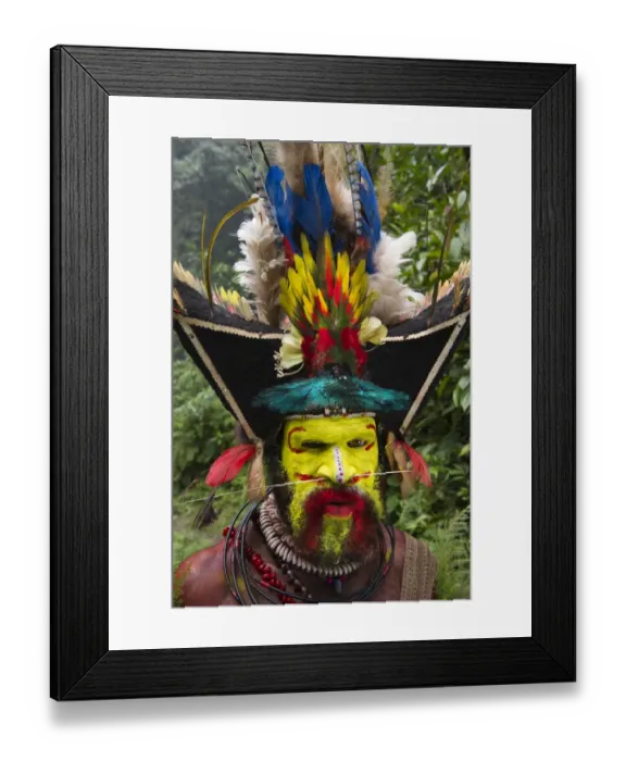Framed Print : Hale Johu a Huli Wigman from Tari Southern Highlands Papua New Guinea. His eye was Framed Print : Hale Johu a Huli Wigman from Tari Southern Highlands Papua New Guinea. His eye was