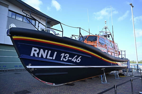 Launch a Memory event at the All-weather Lifeboat Centre (ALC) in Poole. Members of the public were invited to view the Wells-next-the-Sea Shannon class lifeboat Duke of Edinburgh 13-46 whilst on display at the ALC