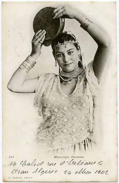 Algeria - Moorish Dancer with tambourine