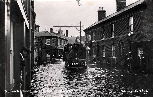 Barn Road in Flood, Norwich, Norfolk