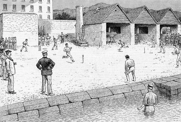 British Officers Playing Rounders in Suda Dockard