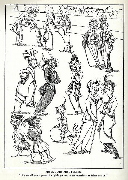 Cartoon, upper class Nuts and Nuttesses, Louis Wain