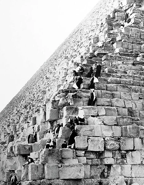 Climbing the Great Pyramid, Egypt, Victorian period
